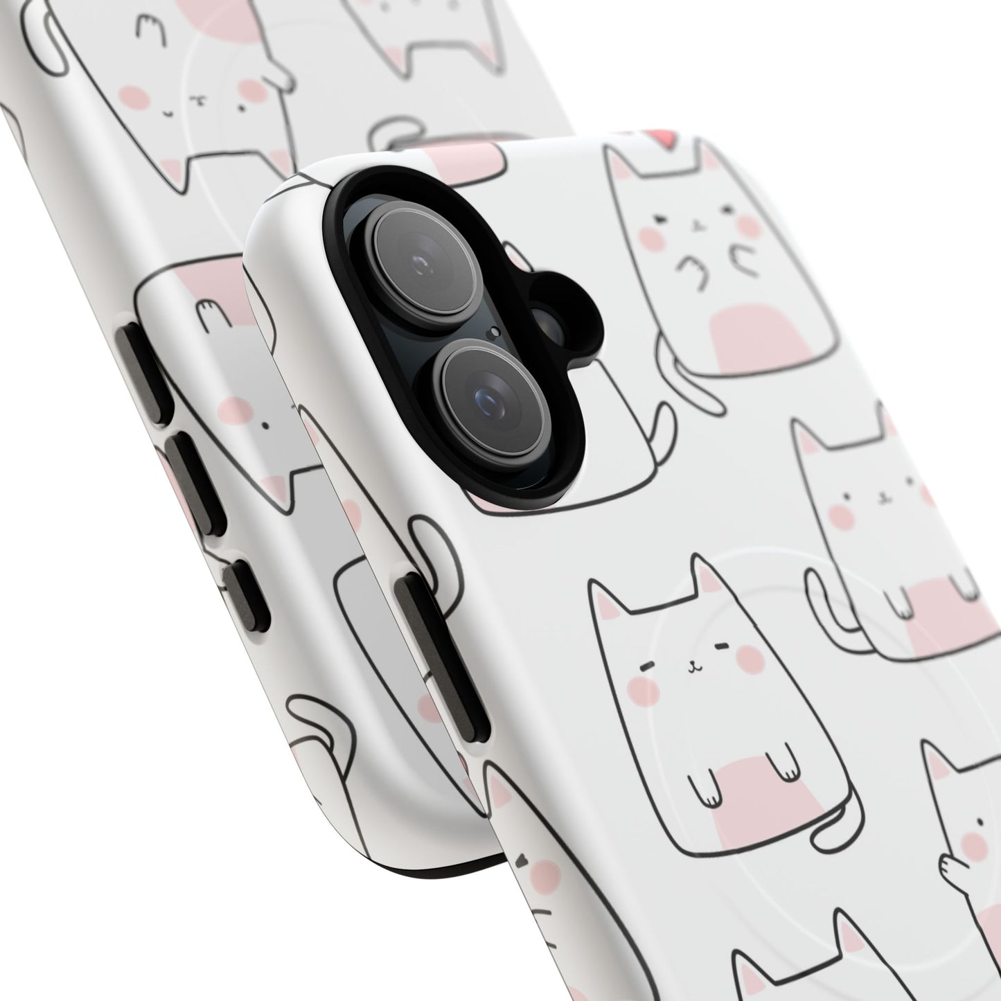 Cute Kawaii Cat Tough Magnetic iPhone Case, Cute Cat Lover Gift, Kawaii iPhone Cover, Tough iPhone Case, Unique Pet Themed Accessory,