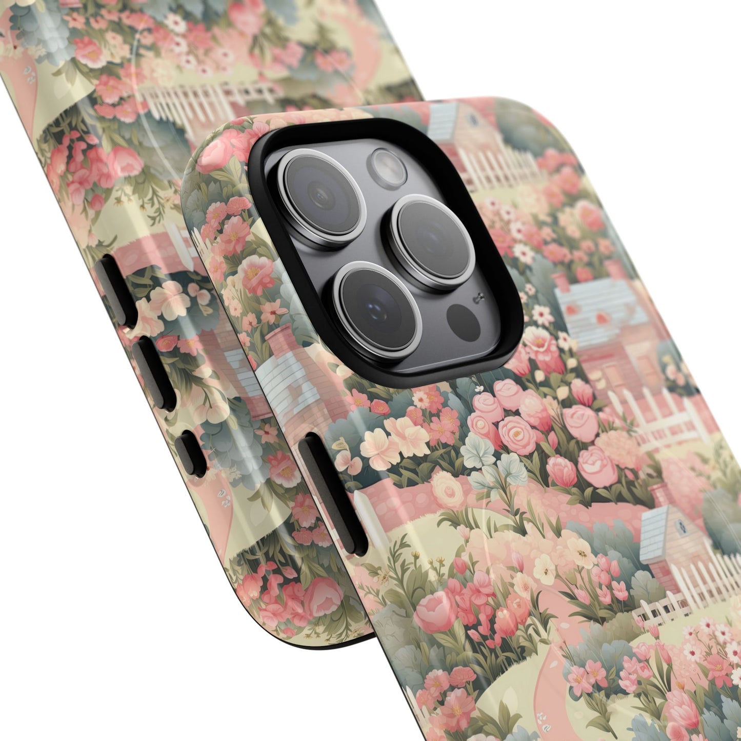 Pastel Garden Haven Tough iPhone Magnetic Case, Durable Protection, Flower Design, Gift for Her, Birthday, ,Phone Accessory, Spring Decor