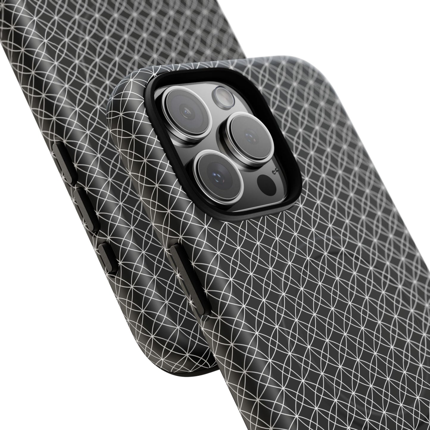 Urban Lattice Tough Magnetic iPhone Case, Stylish Protective Cover, Tech Gift for Him/Her, Durable Everyday Use, Trendy Mobile Accessories