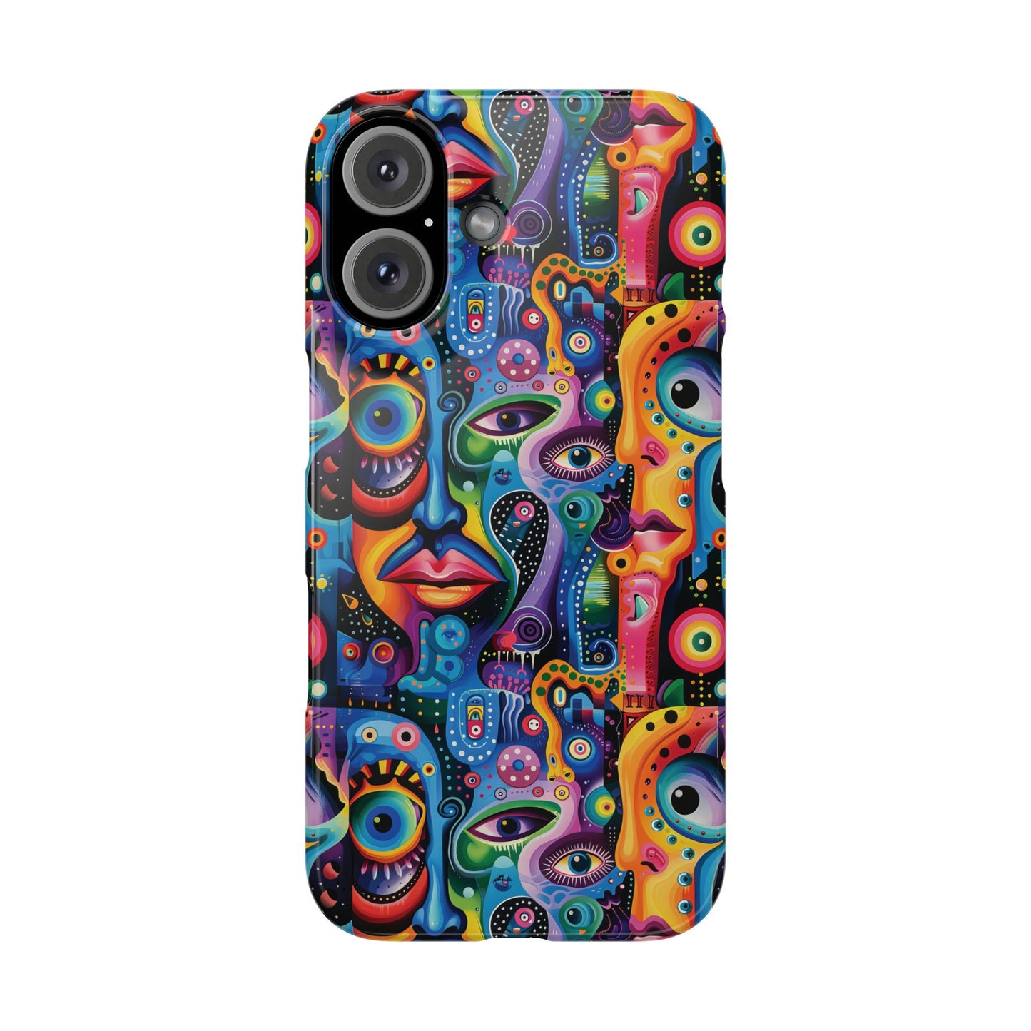 Psychedelic Visions Slim iPhone Case - Vibrant Design for Artistic Souls