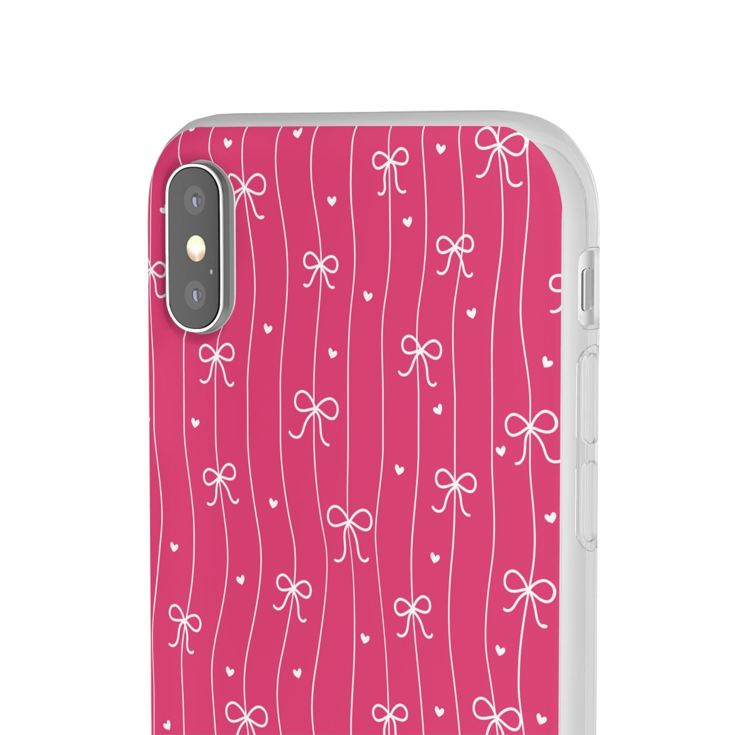 Personalized Pink Bow Coquette Slim Flexi iPhone and Samsung Cases — Custom Name or Affirmation