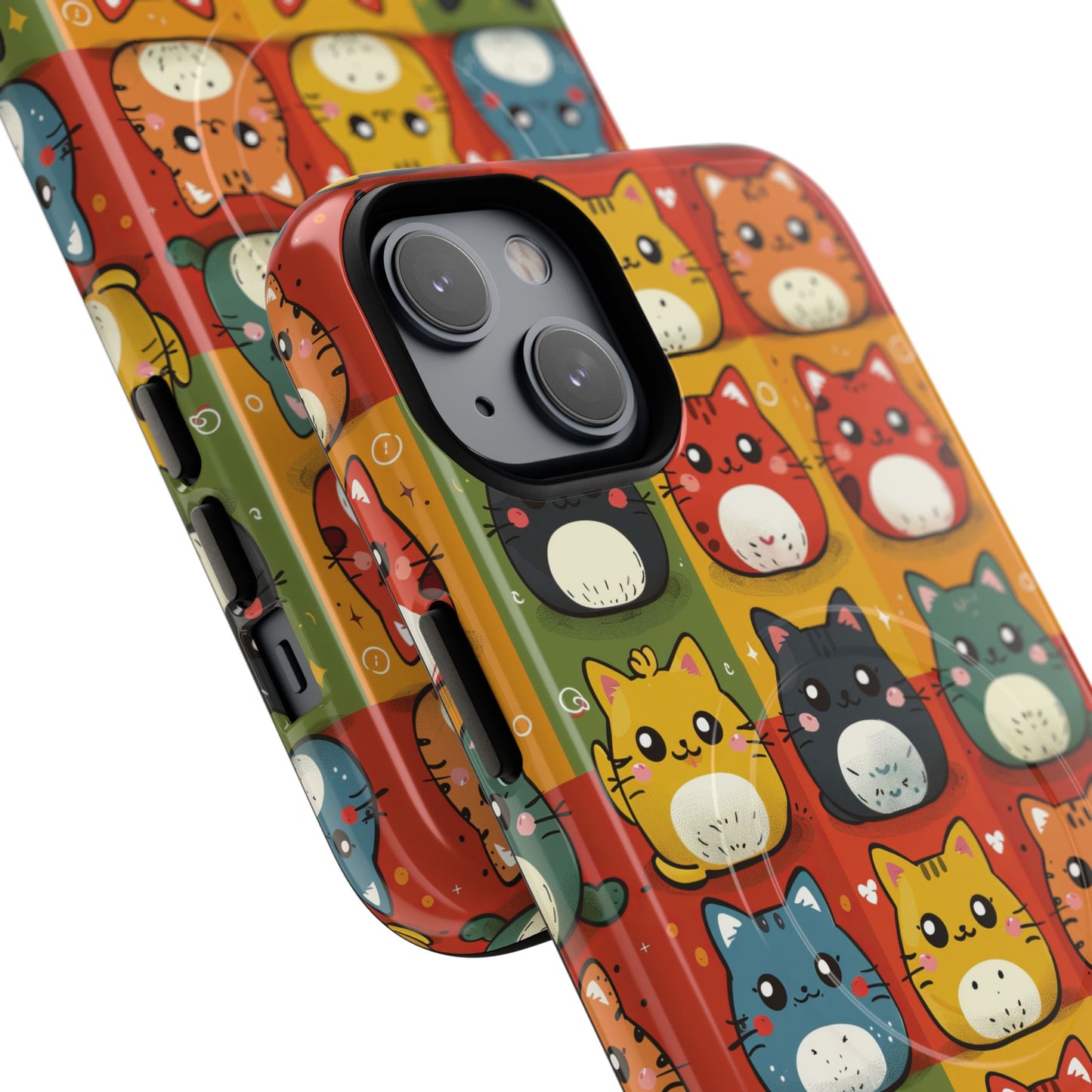 Cute Kawaii Cat iPhone Case, Tough Magnetic iPhone Case, Animal Lover Gift, Kawaii iPhone Cover, Fun Cat Design