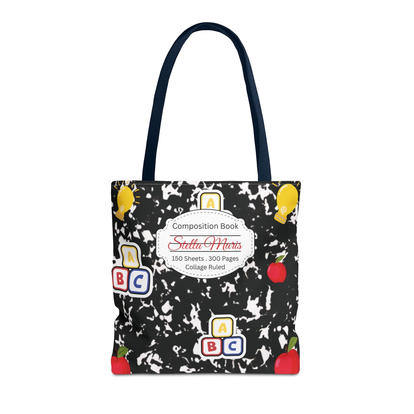 Personalized Composition Book InspiredTote Bag, Back to School Tote, Teacher Gift, Kids Bag, Custom Name Bag, Educational Accessories, Back to School Tote Bag.