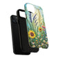 Floral Stained Harmony Glass Tough Magnetic Phone Case | Nature Inspired Design | Durable Protection | Gift for Nature Lovers | Spring Vibe