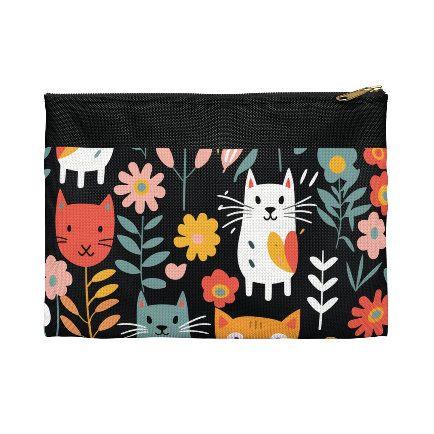 Whimsical Feline Garden Accessory Pouch