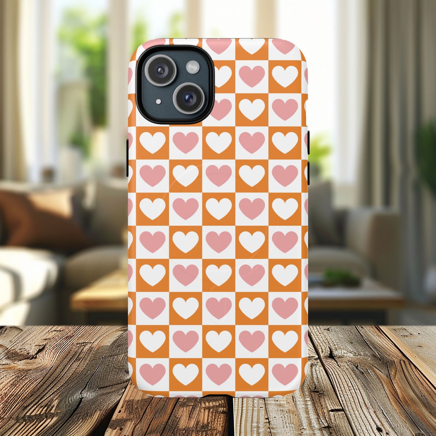Heart Pattern Magnetic iPhone Case, Valentine Gift, Cute iPhone Accessory, Durable Case for Lovers, Custom iPhone Skin, Sweetheart Case