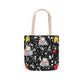 Personalized Black Composition Book Inspired Canvas Tote Bag with Colorful Straps, Cute School Bag, Eco-Friendly Tote, Back to School Shopping Bag, Teacher Gift Idea