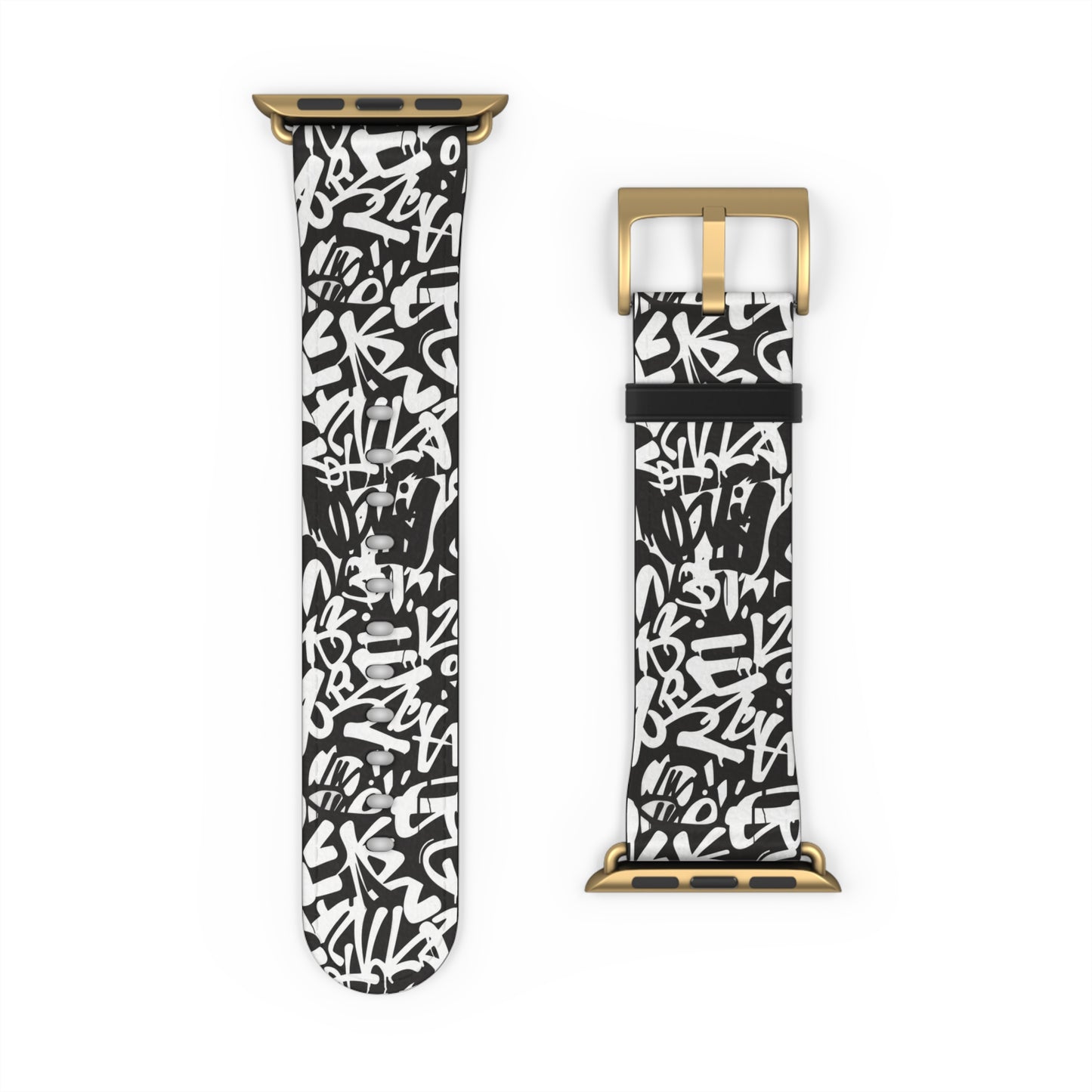 Urban Graffiti Print Watch Band - Trendy Accessory for Everyday Use,