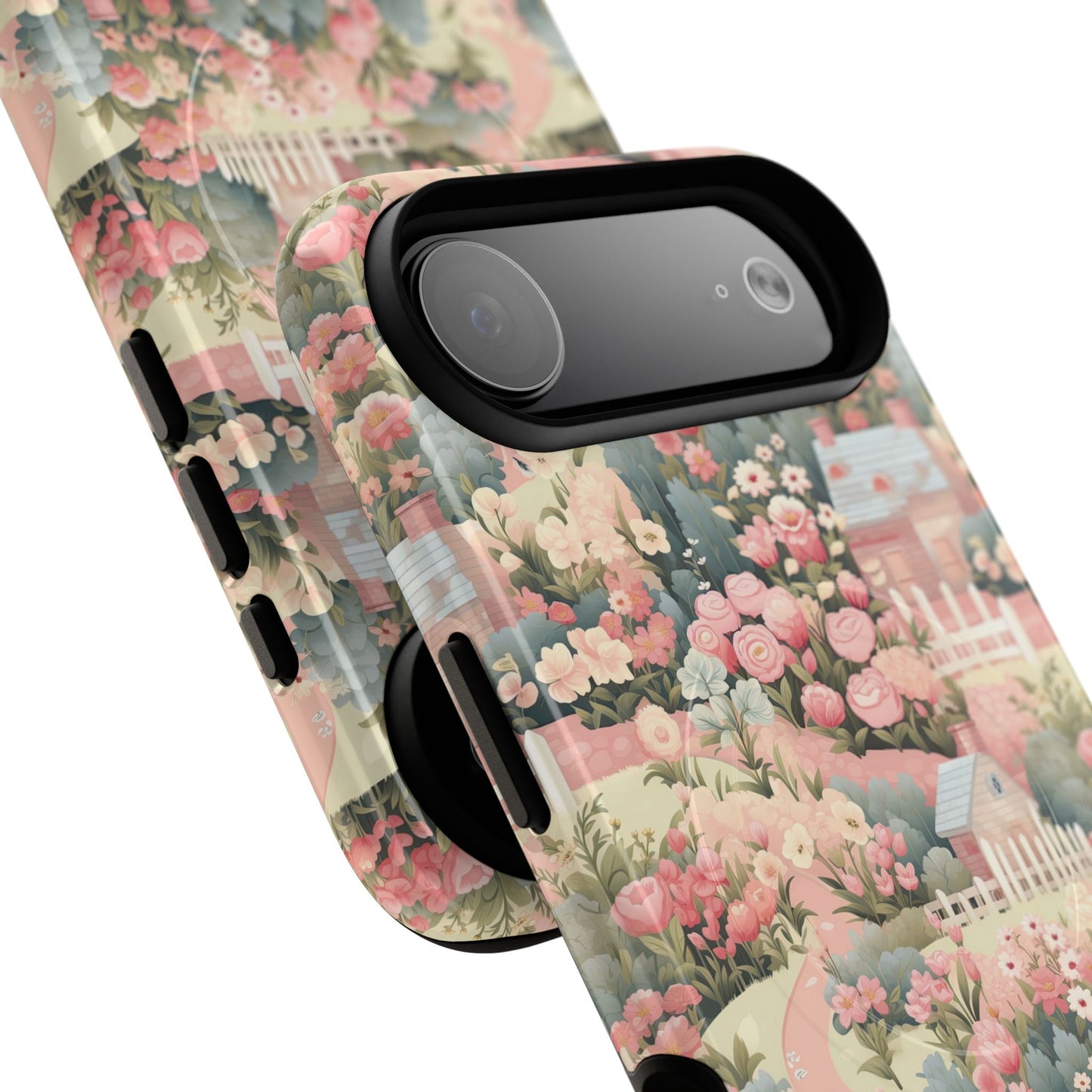 Pastel Garden Haven Tough iPhone Magnetic Case, Durable Protection, Flower Design, Gift for Her, Birthday, ,Phone Accessory, Spring Decor