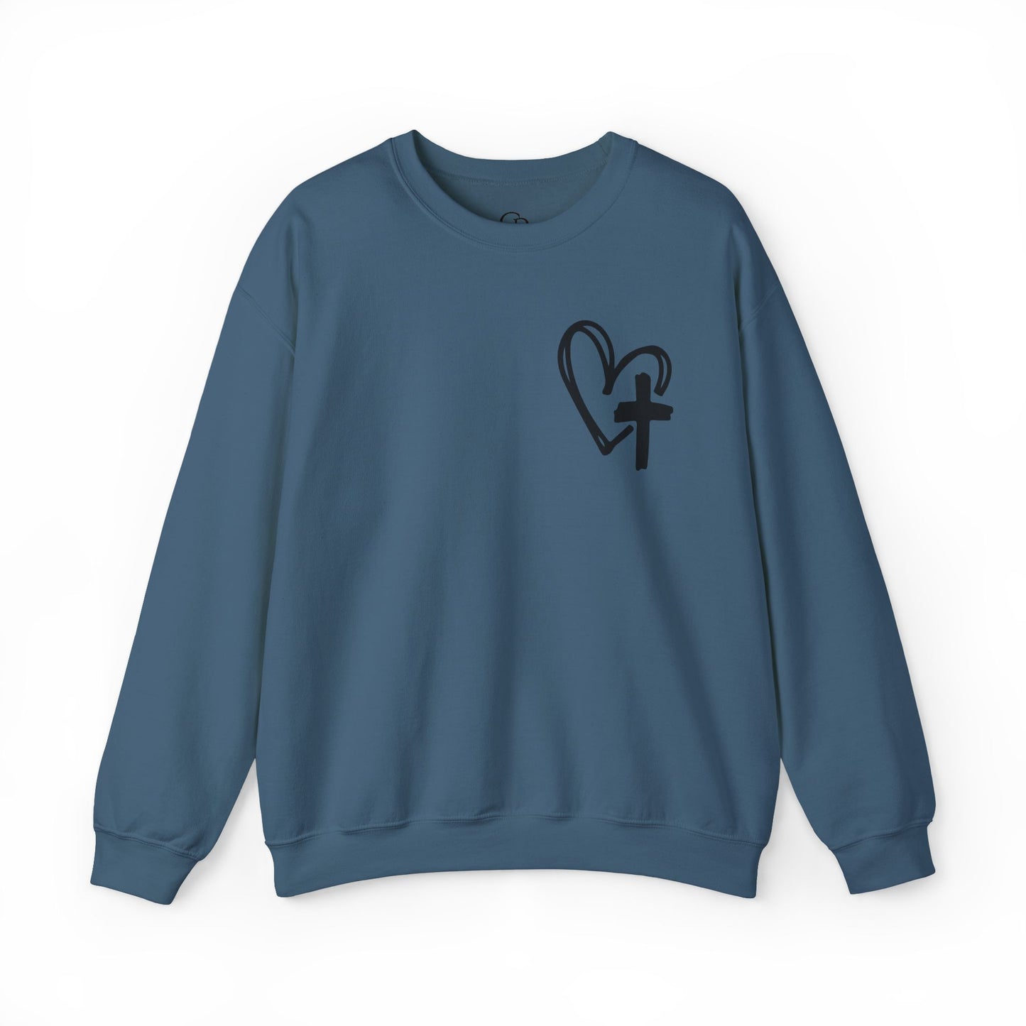 Faith and Floral Cross Unisex Heavy Gildan Blend™ Crewneck Sweatshirt.