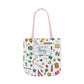 Personalized Classroom Couture Composition Book Inspired Canvas Tote Bag with Colorful Straps, Cute School Bag, Eco-Friendly Tote, Back to School Shopping Bag, Teacher Gift Idea
