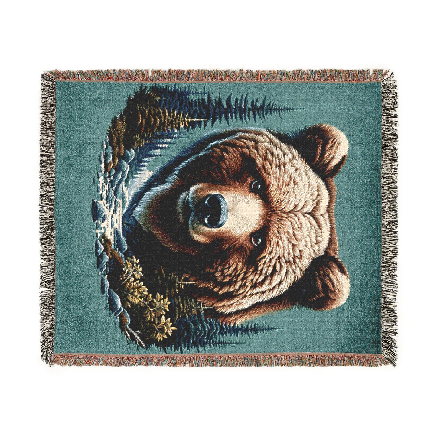 A Bear IllustrationTapestry Woven Blanket