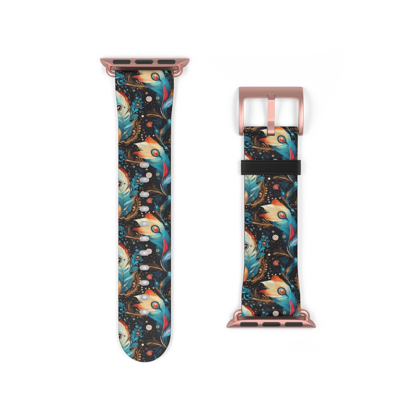Ethereal Feathers Colorful Design Watch Band - Perfect Gift for Art Lovers,
