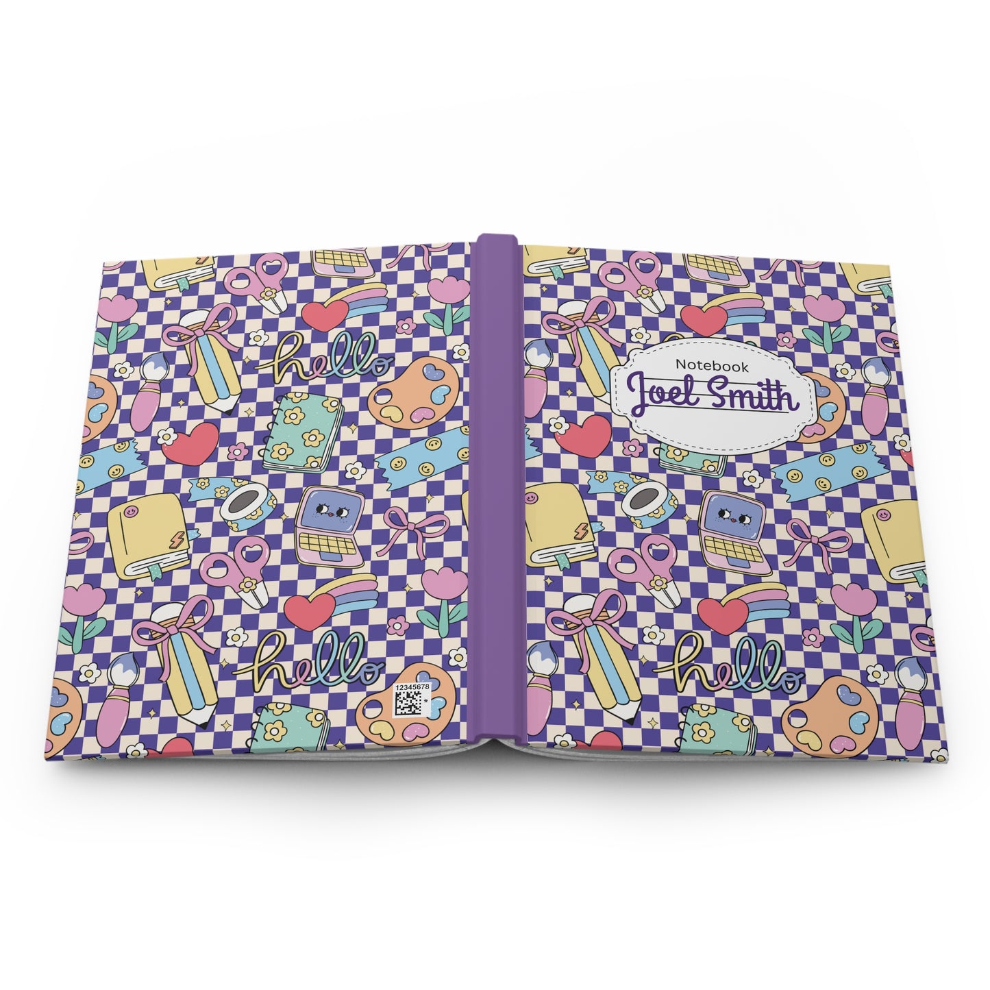 Custom Purple Doodle Daydream Composition Book Inspired Ruled Hardcover Journal for Kids, Fun School Notebook, Customizable Composition Book, Back to School Gift, Learning Organizer