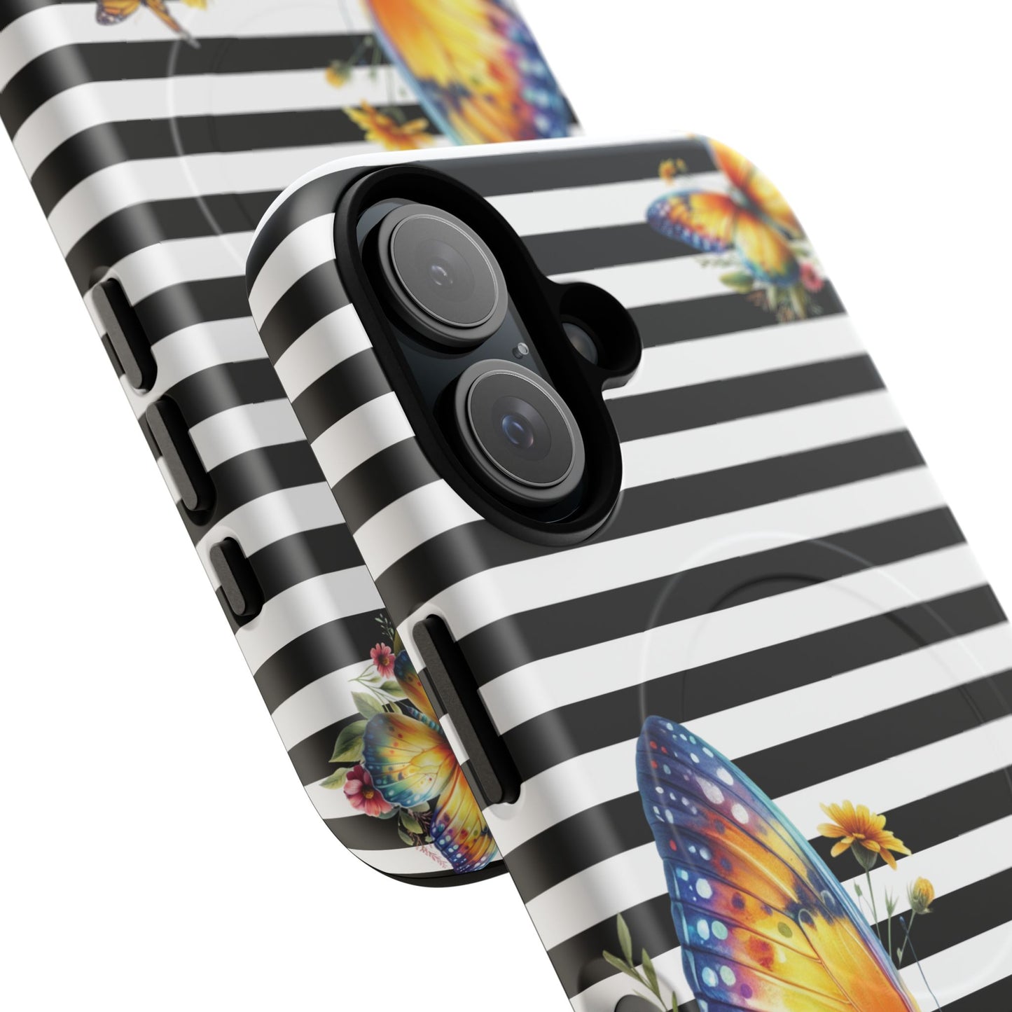 Botanic Flight Tough iPhone Magnetic Cases, Floral iPhone Cover, Stylish Tech Accessory, Gift for Nature Lovers, Butterfly Design, Unique Phone Protector