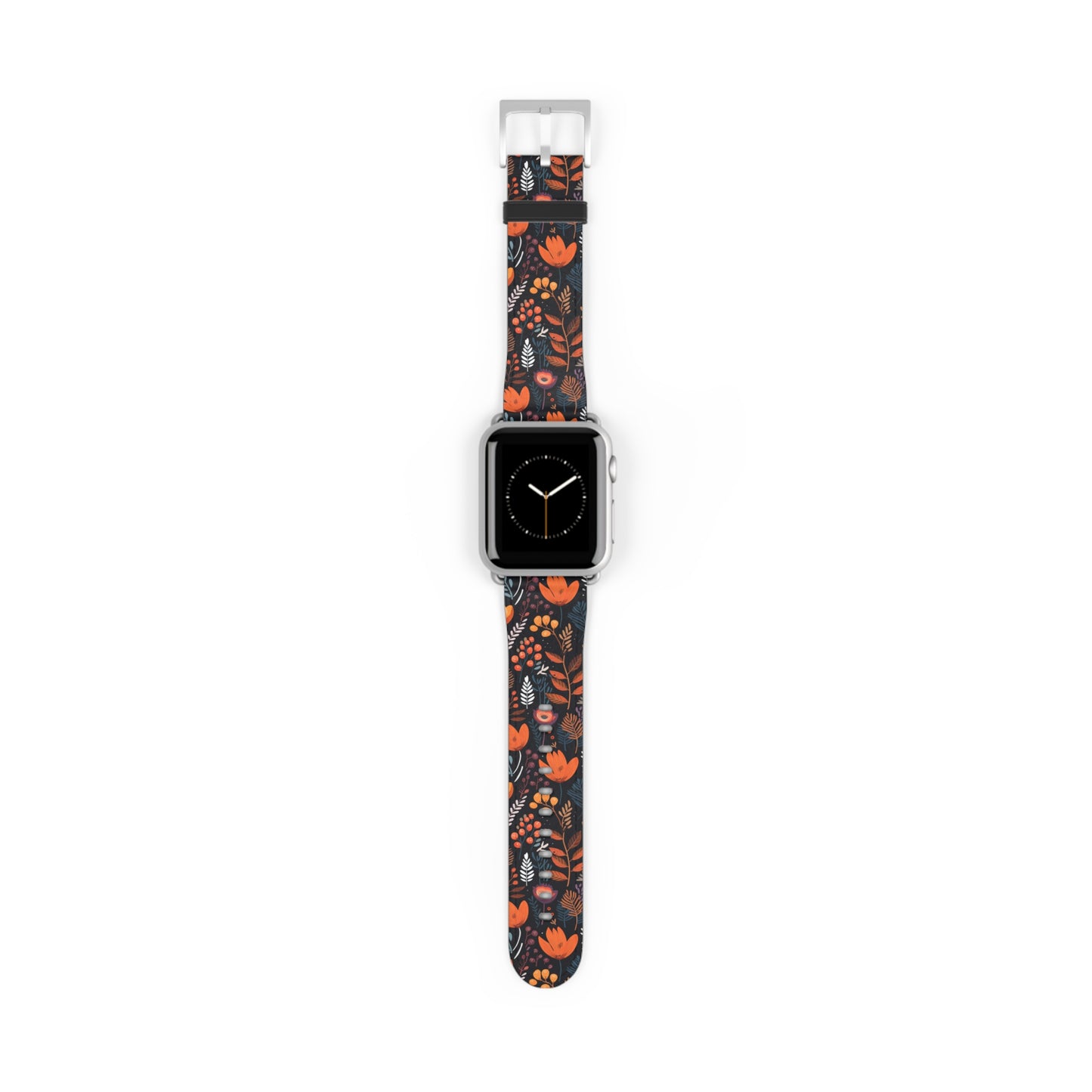 Autumn Bloom Floral Patterned Watch Band - Boho Chic Accessory, Gift for Her, Adjustable Strap for Smartwatch, Trendy Wristband, Floral Design.