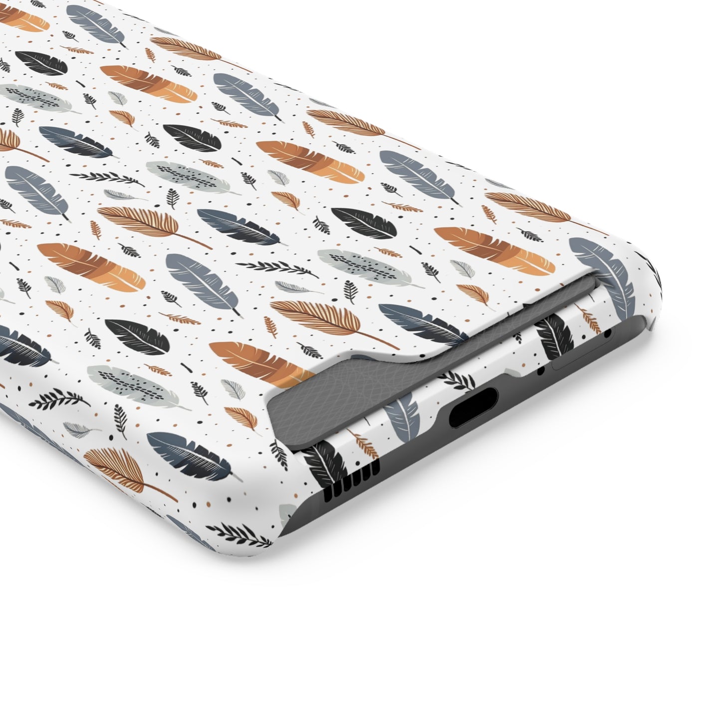 Whispering Feathers iPhone and Samsung Case With Card Holder