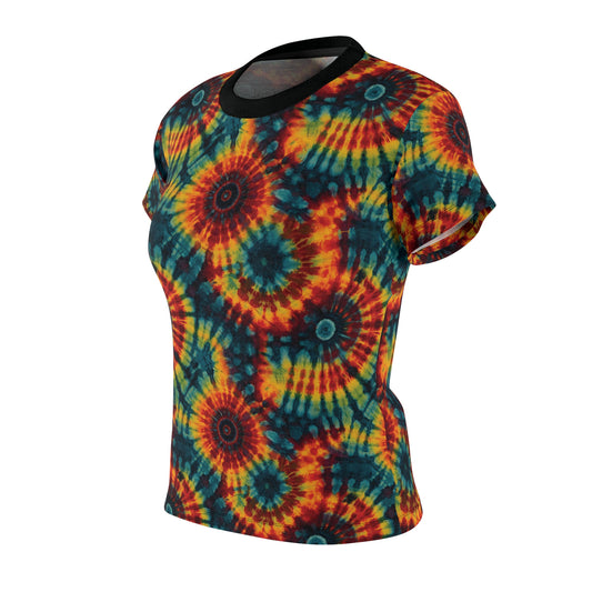 Rainbow Swirl Tie and Dye Women's Tee (AOP)