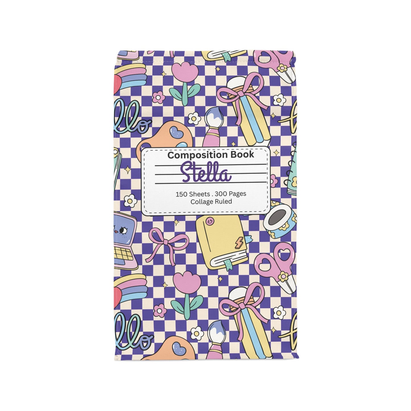 Custom Purple Doodle Daydream Composition Book Inspired Stylish Polyester Lunch Box for Kids - Perfect for School, Picnics, or Snacks | Personalized ABC Design, Back to School, Family [...]