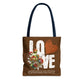 LOVE Always Brown Tote Bag.