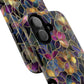 Chromatic Bloom Tough iPhone Magnetic Case, Tough iPhone Cover, Floral iPhone Accessory, Birthday Gift, Elegant Tech Decor, MagSafe Stained Glass Pattern.