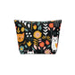 Whimsical Feline Garden Cotton Cosmetic Bag