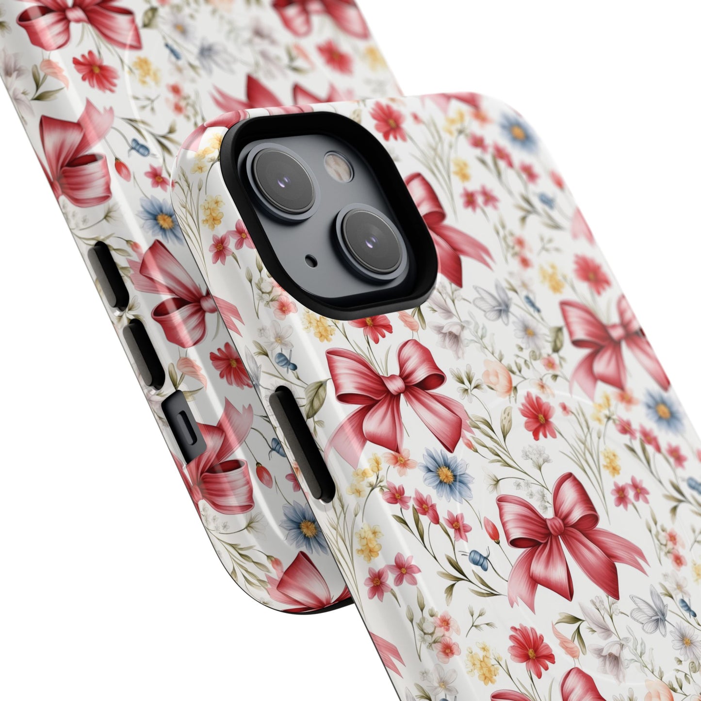 Personalized Rosette Coquette Floral Phone Case - Tough MagSafe® Magnetic Cases, Protective Cover, Stylish Tech Accessory, Gifts for Her