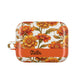Stained Glass Effect Floral Orange Marigold AirPod Case — Personalized Name Option