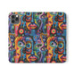 Psychedelic Visions Vibrant Art Flip iPhone and Samsung Phone Case - Colorful Faces Design for Phone Protection