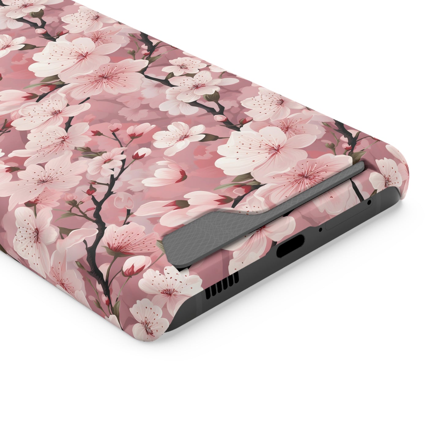 Cherry Blossom iPhone and Samsung Case With Card Holder