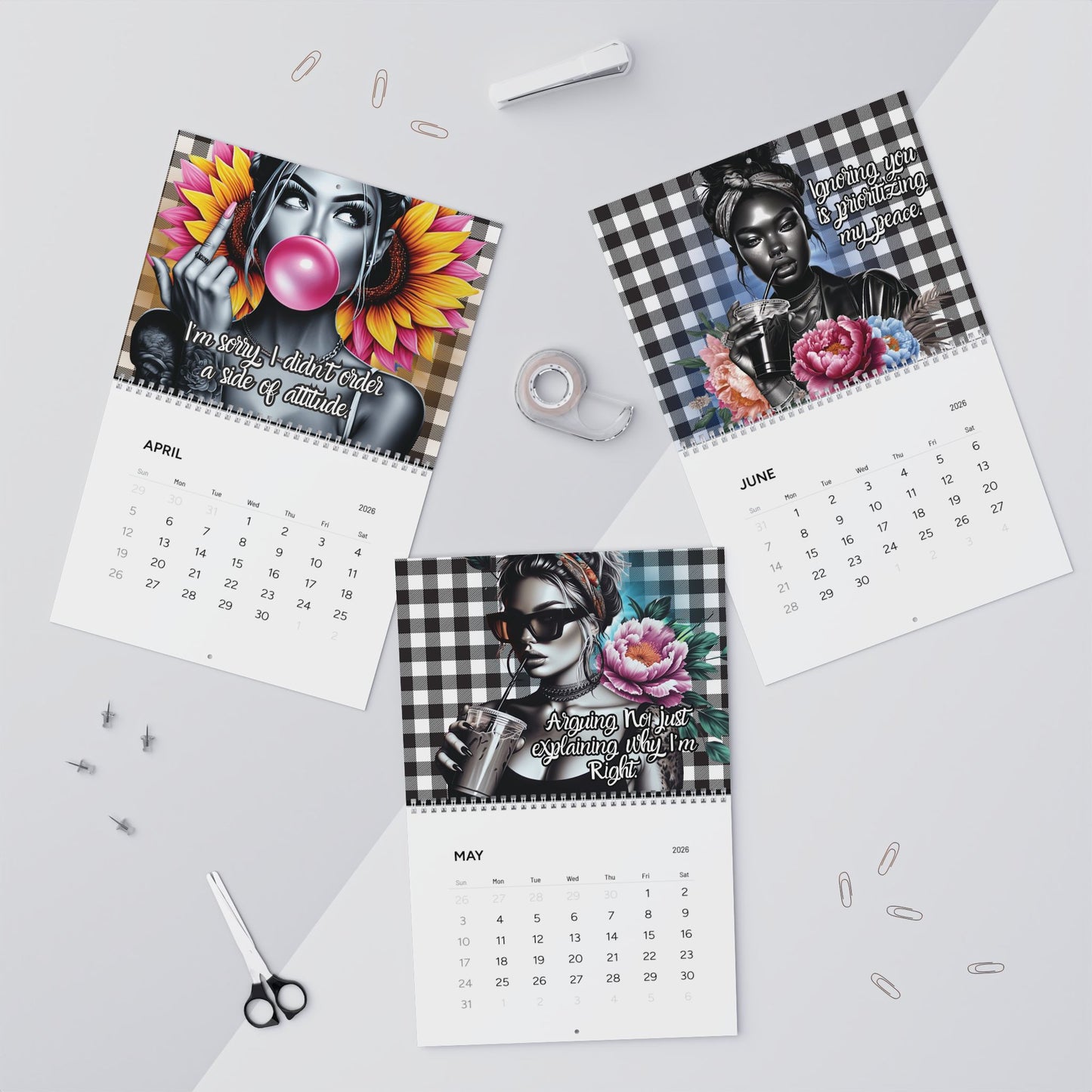 365 Days of Sass 2026 Wall Calendar — Bold & Vibrant Monthly Attitude.