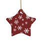 Red Snowflake Elegance Ceramic Ornaments (1pcs, 5pcs, 10pcs, 20pcs)