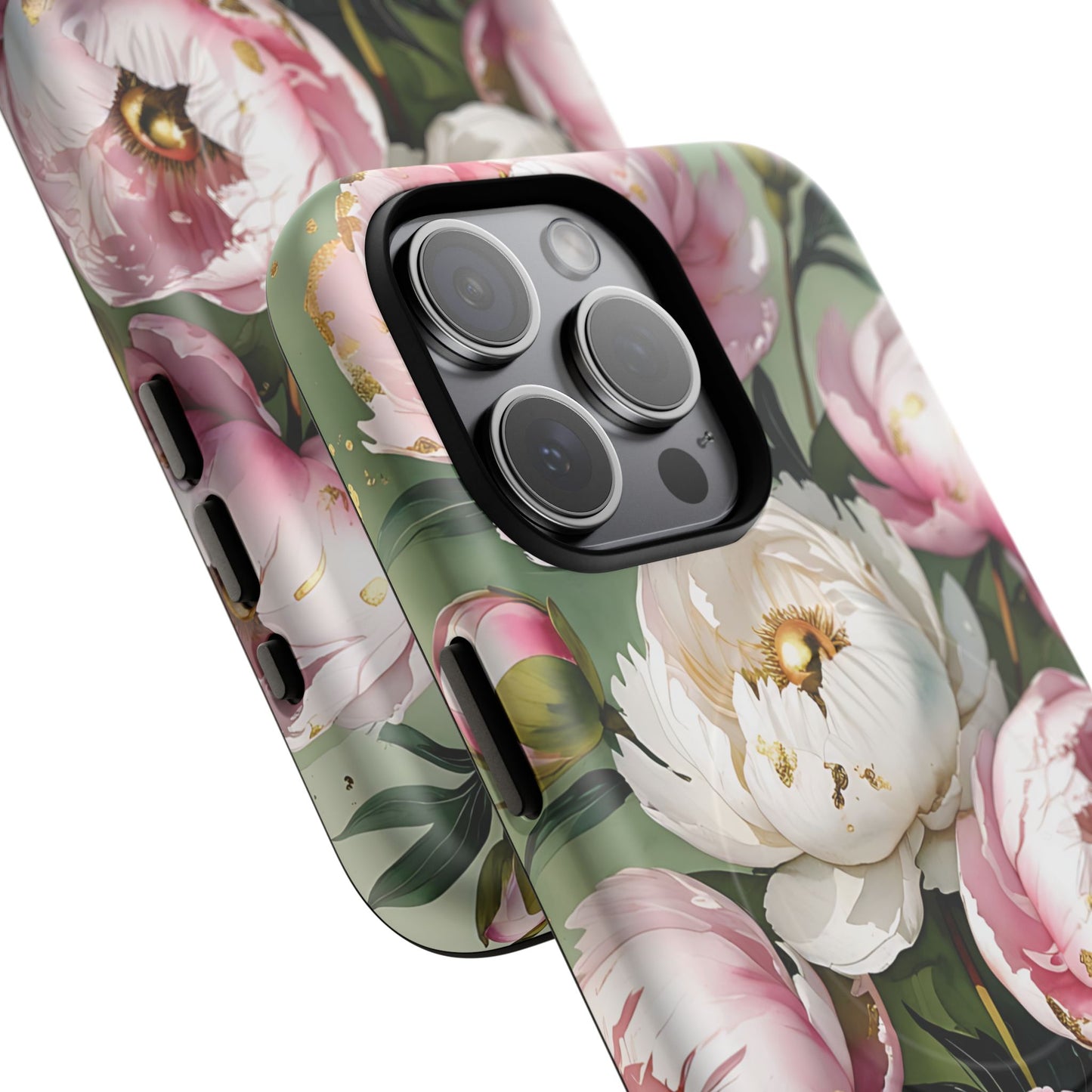 Floral Peonies Tough Magnetic Phone Cases, Durable Floral Phone Cover, Chic Flower Case, Stylish Phone Protector, Gift for Her