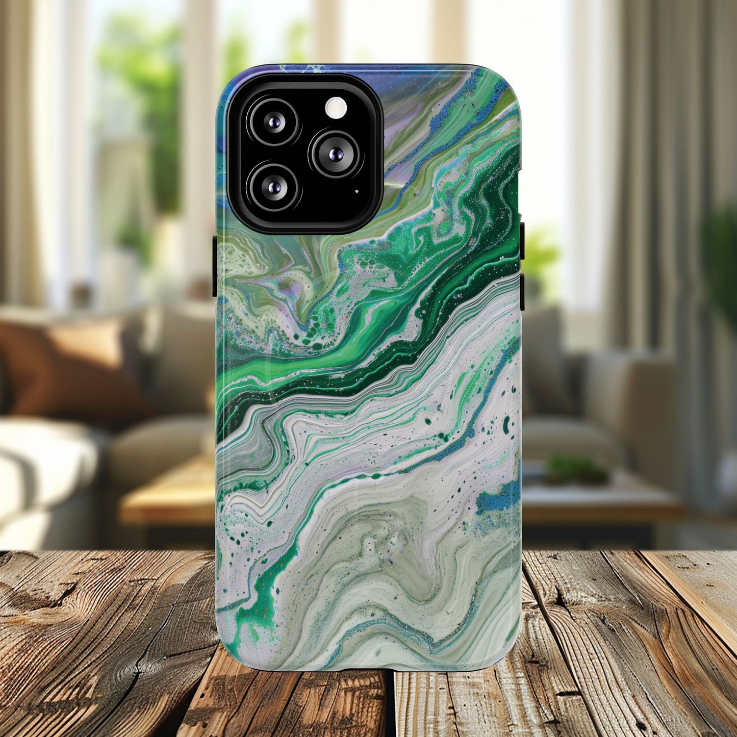 Marbled Tough iPhone Case, Magnetic Protector, Stylish Tech Accessory, Durable iPhone Cover, Unique Gift Idea