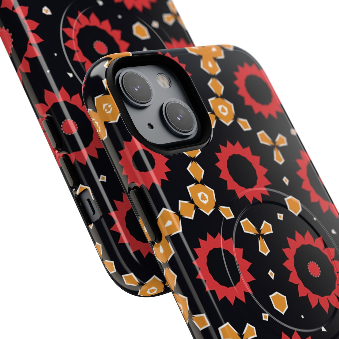 Midnight Ember Bloom Tough Magnetic iPhone Case, Bohemian Floral Design, Stylish iPhone Protection, Gift for Her, Trendy iPhone Accessories
