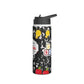 Personalized Black Composition Book Inspired Stainless Steel Water Bottle for Kids, School Supplies, Eco-Friendly Drinkware, Back to School, Teacher Gifts