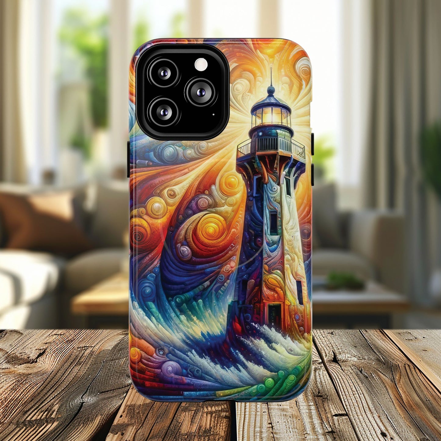 Vibrant Lighthouse Magnetic iPhone Case, Durable Protection for Everyday Adventure, Gift for Nature Lovers, Colorful iPhone Cover