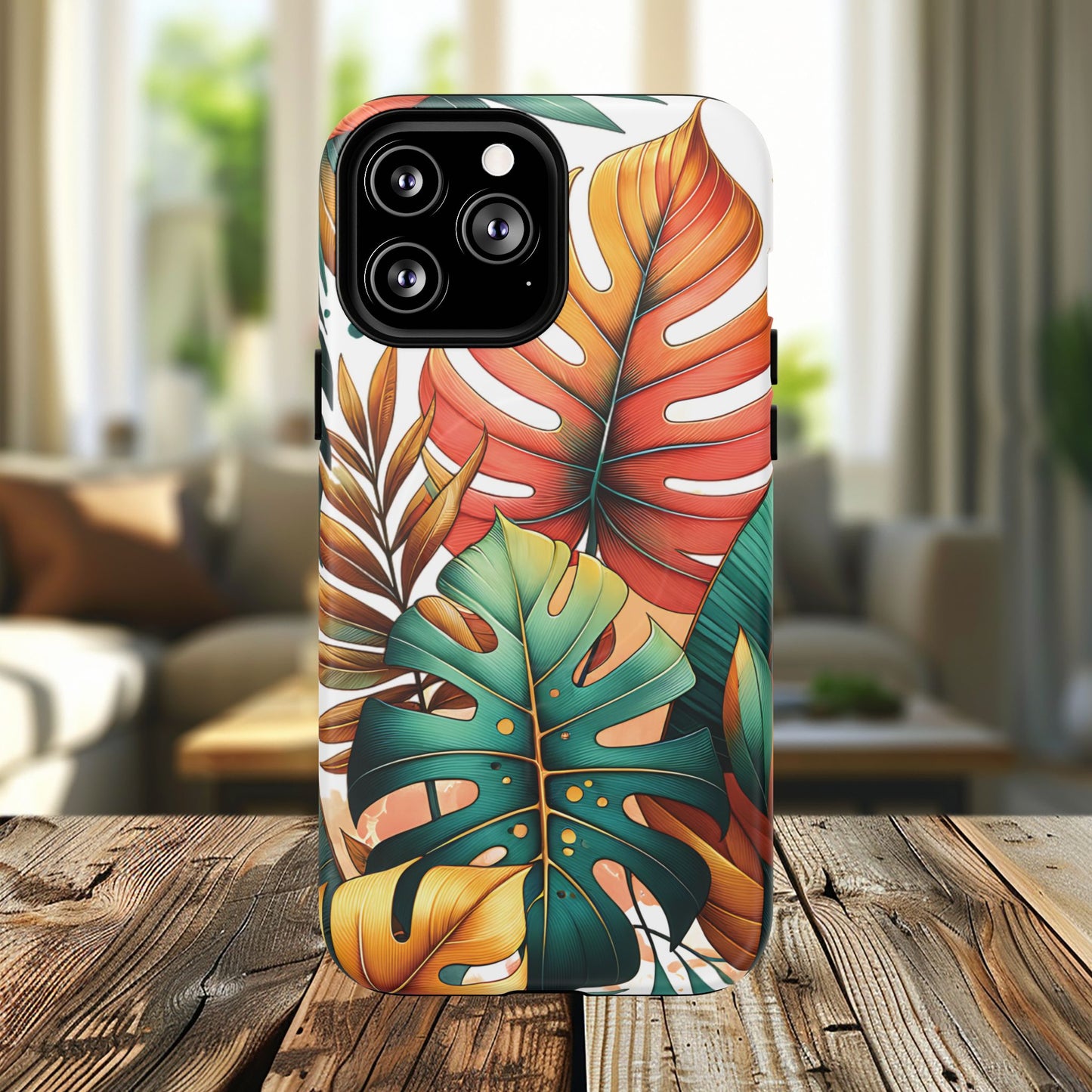 Tropical Monstera Leaf Phone Case - Stylish Tough Magnetic Cases, Floral Protection, Summer Vibe, Gift for Nature Lovers, Trendy Mobile Accessories