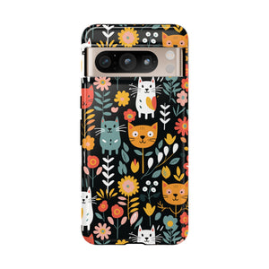 Whimsical Feline Garden Samsung or Google Pixel Tough Cases