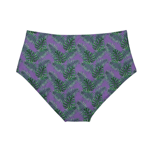 PurpleTropical Bliss High-Waist Hipster Bikini Bottom (AOP)