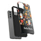 Personalized Whimsical Feline Garden Tough Phone Case — Custom Name iPhone & Samsung
