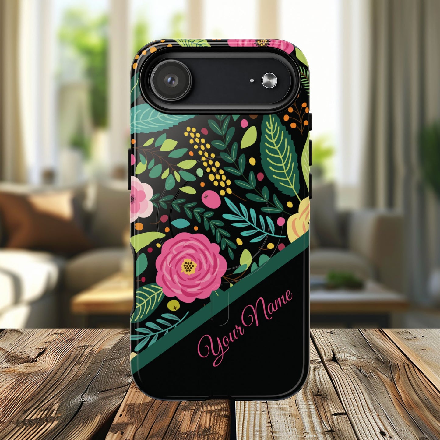 Personalized Floral Fantasy Tough Magnetic iPhone Cases- a Gift for Gardeners, Mother's Day, Birthday Gift, Anniversary Gift, Presents