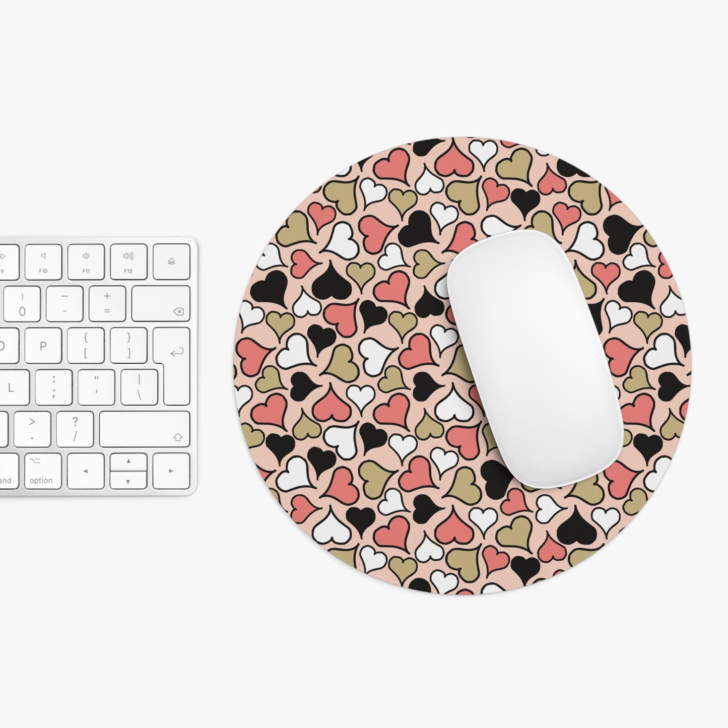 Hearts and Hearts Pattern Mouse Pad - Cute Office Accessory for Valentine’s Day