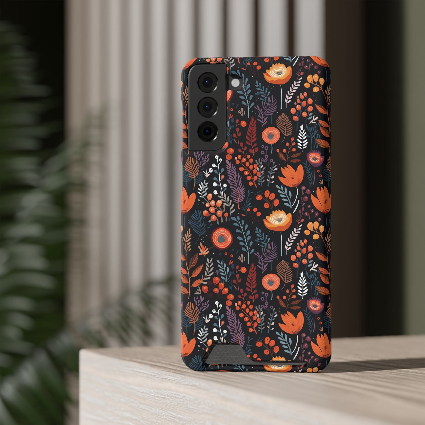 Autumn Bloom Samsung and iPhone Case With Card Holder