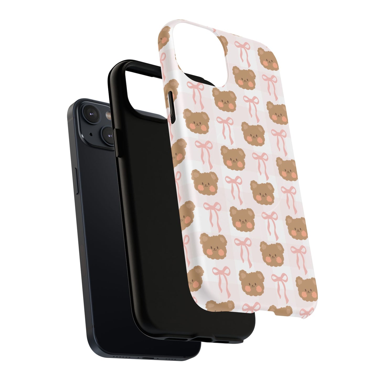 Cute Bear Pattern Magnetic Phone Case, Durable Animal Design, Gift for Kids, Trendy Case for iPhone, Cute Phone Accessory