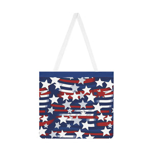 Patriotic Waves Shoulder Tote Bag - Colorful Everyday Accessory