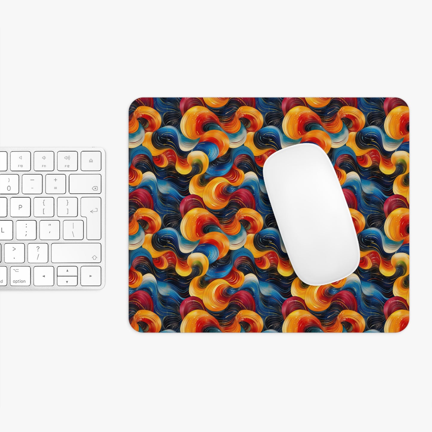 Cosmic Swirl Artistic Mouse Pad - Colorful Abstract Design for Home Office