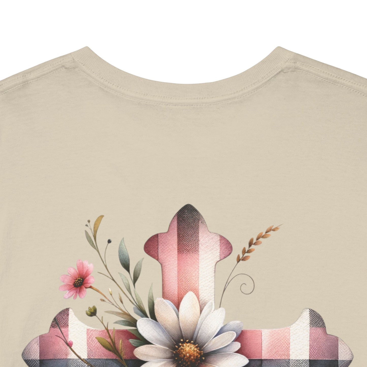 Faith and Floral Cross Unisex Heavy Cotton Tee