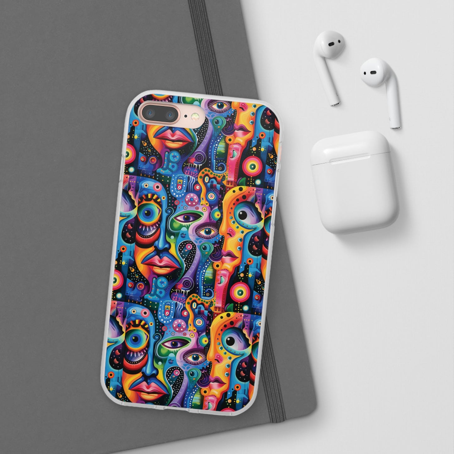 Psychedelic Visions Flexi iPhone and Samsung Case - Colorful Abstract Design.