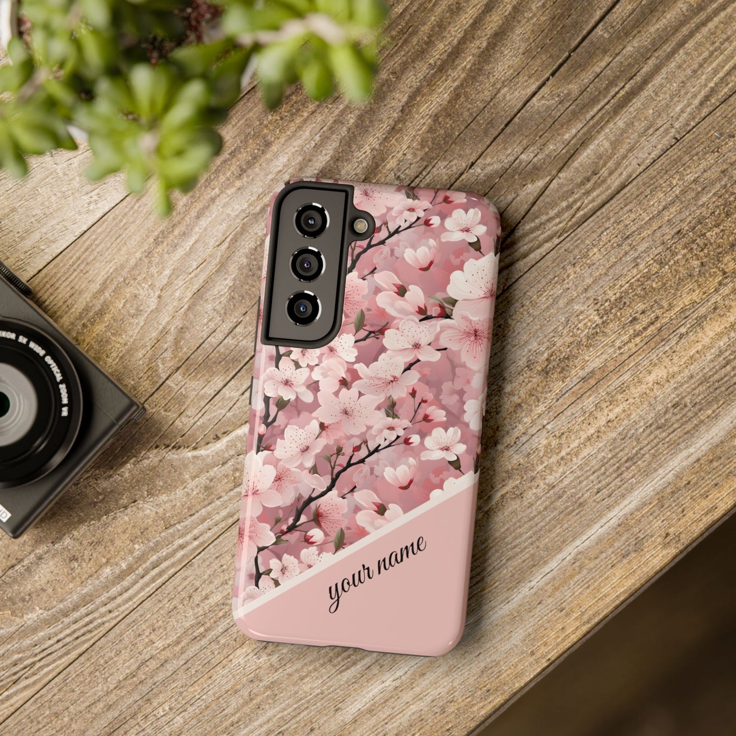 Personalized Cherry Blossom iPhone and Samsung Tough Phone Cases